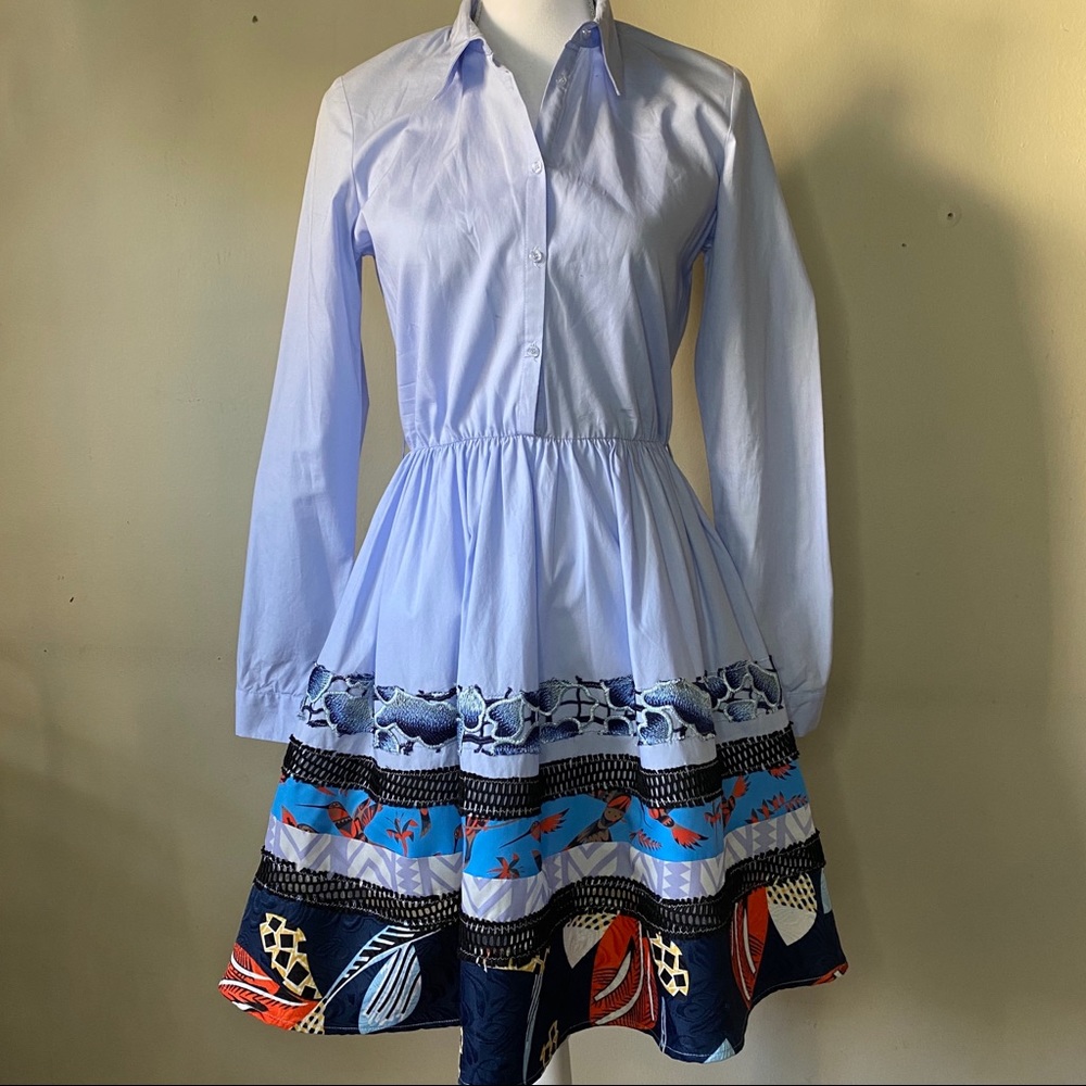 MAJE button down embroidered dress size 2